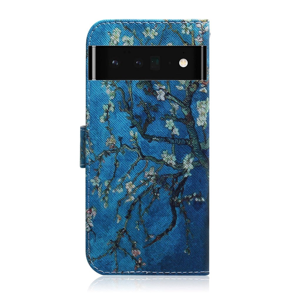 Google Pixel 6 Pro Leather Flip Cover m. Lommebok og trykk - Tre