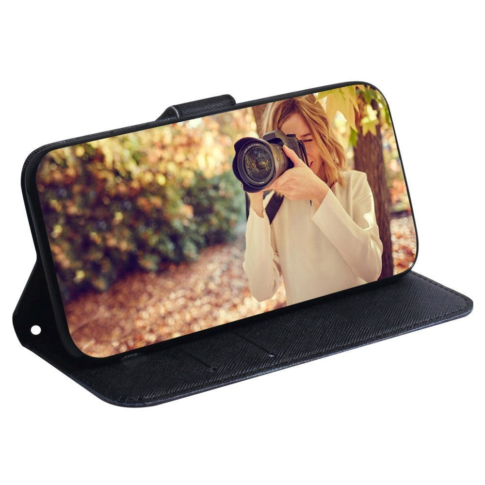 Google Pixel 6 Pro Leather Flip Cover m. Lommebok og trykk - Hund og ulv