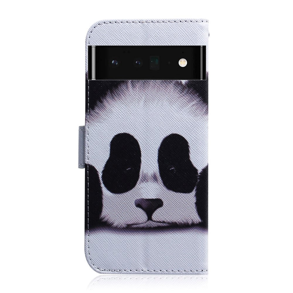 Google Pixel 6 Pro Leather Flip Cover m. Lommebok og trykk - Panda