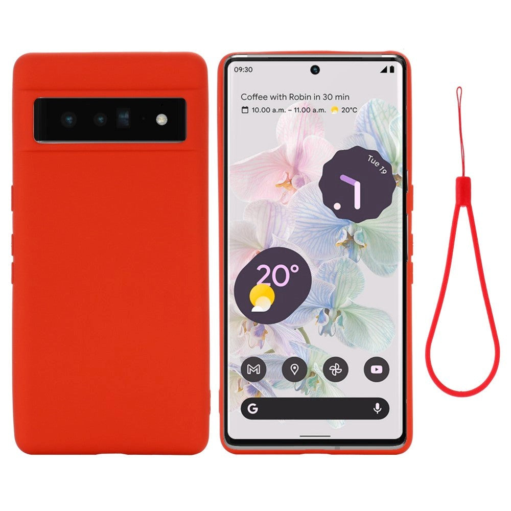 Google Pixel 7 Liquid Silikone Cover m. Strop - Rød