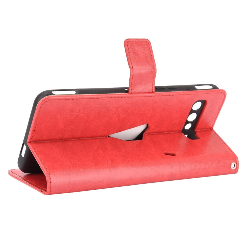 Asus ROG Phone 3 (ZS661KS) Nøytralt skinndeksel m. Lommebok rød