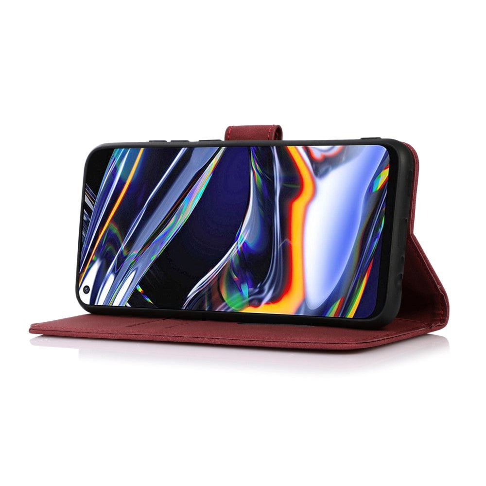 Asus ROG Phone 5 Khazneh Flip Leather Cover m. Lommebok - Stofftekstur - Rød