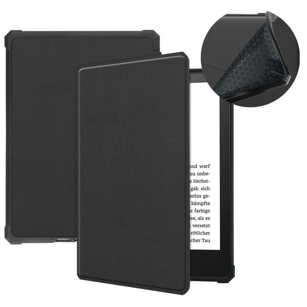 Amazon Kindle Paperwhite 5 11. generasjon (2021) Leather Flip Cover m. Sleep Function - Svart