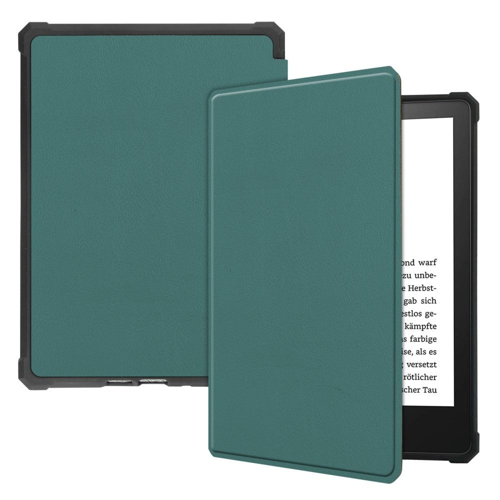 Amazon Kindle Paperwhite 5 11. generasjon (2021) Leather Flip Cover m. Søvnfunksjon - Grønn