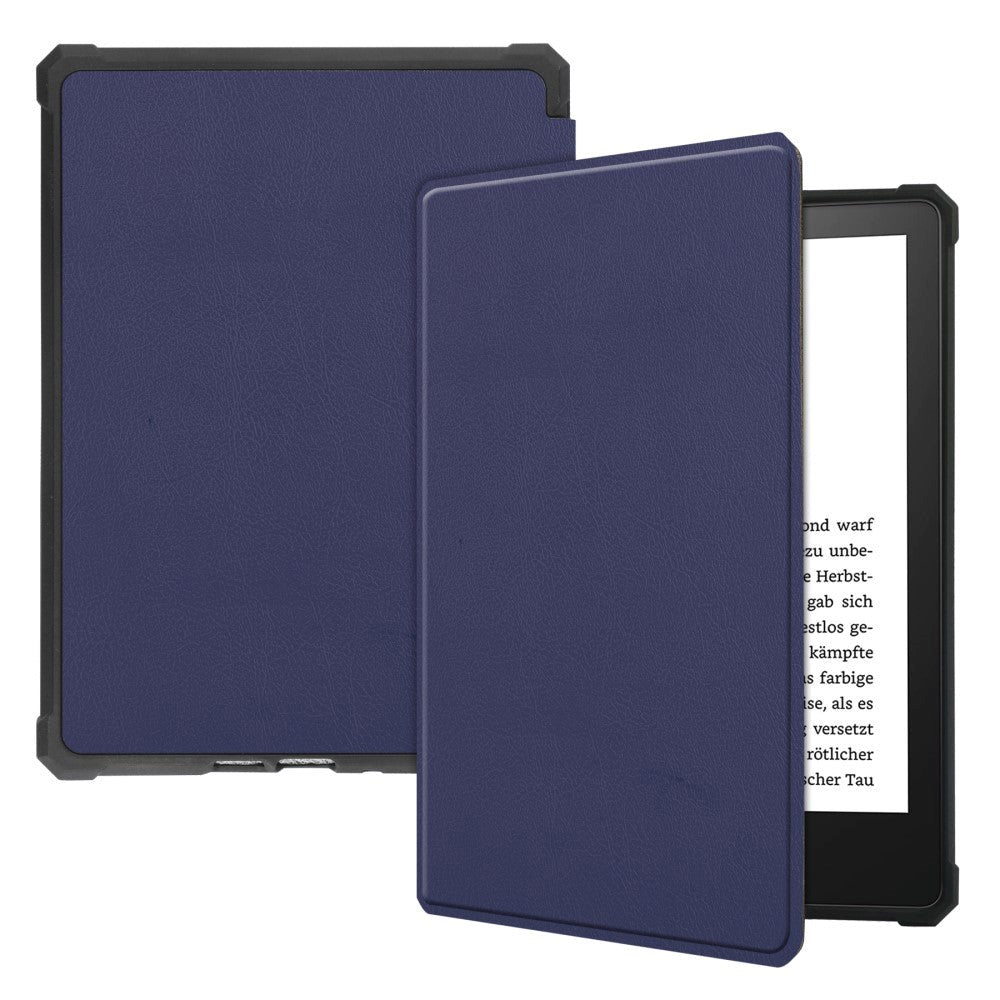 Amazon Kindle Paperwhite 5 11. generasjon (2021) Leather Flip Cover m. Søvnfunksjon - Blå