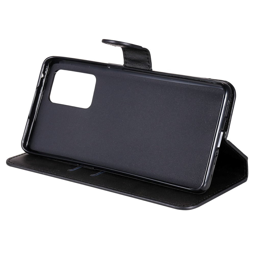 Oppo Reno6 Pro Leather Flip Cover m. Lommebok og magnetisk lukking - svart