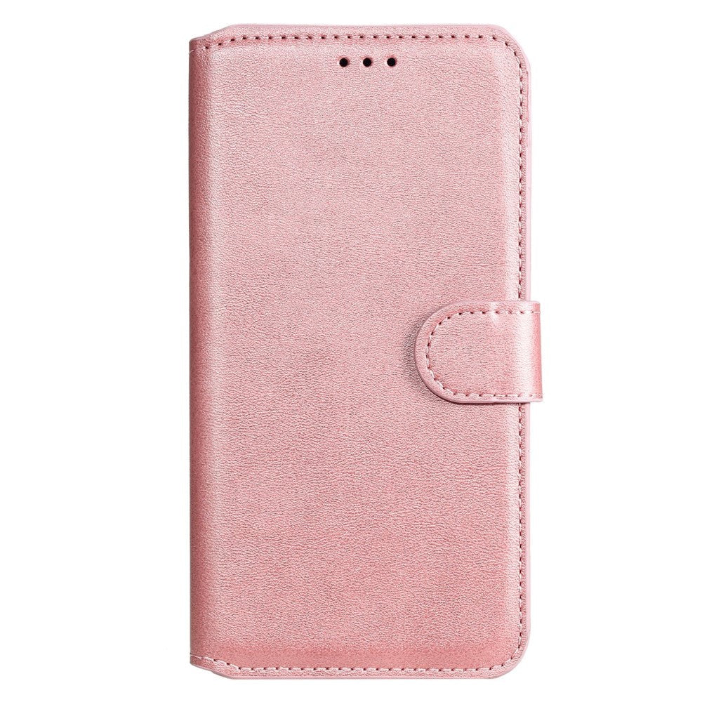 Oppo Reno6 Pro Leather Flip Cover m. Lommebok og magnetisk lukking - Rose gull