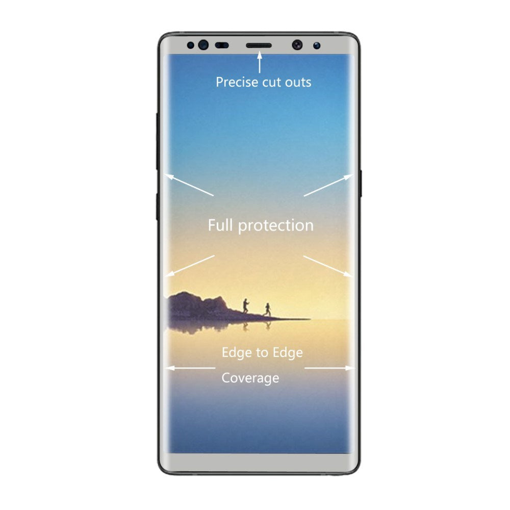 Samsung Galaxy Note 8 HAT PRINCE Skjermbeskytter i herdet glass (full størrelse med kurver) - Sølv