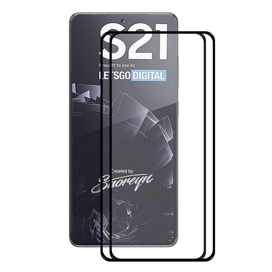 Samsung Galaxy S21 HAT PRINCE Hærdet Glas 2-pak - Full Fit - Sort Ramme