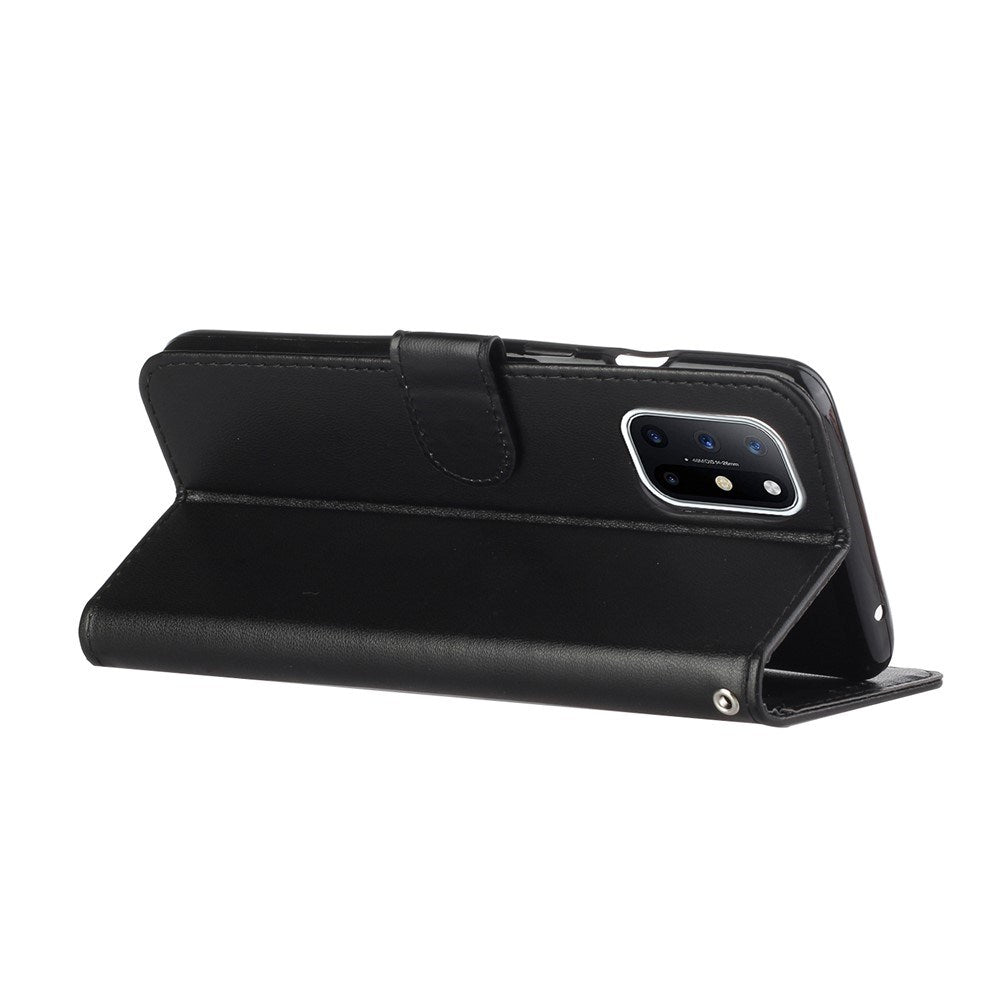 EIDERWOOD OnePlus 8T Kunstlæder Flip Cover m. Strop & Pung - Sort