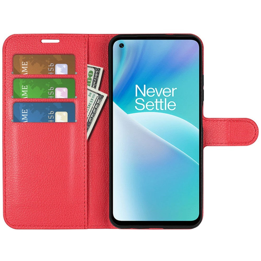 EIDERWOOD - OnePlus Nord 2T (5G) - Kunstlæder Flip Cover m. Kortholder & Ståfunktion - Rød