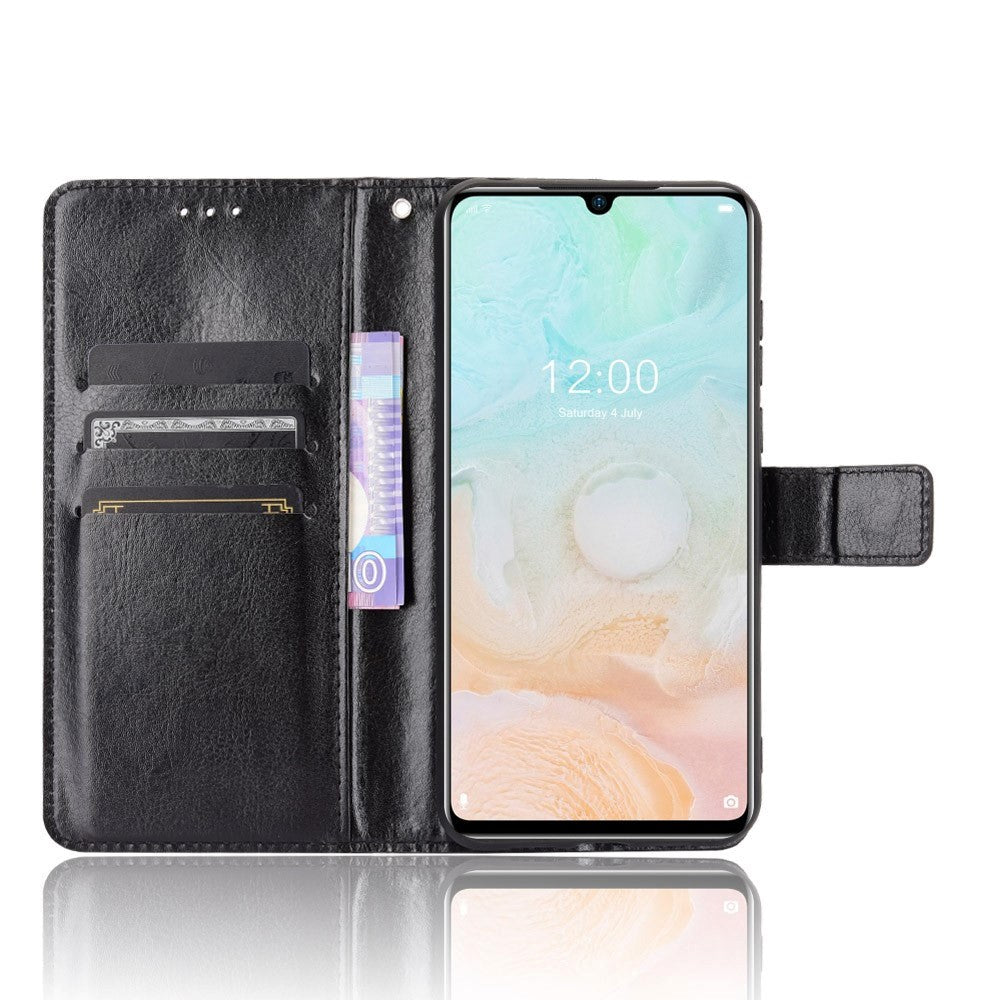 Doogee N20 Pro Leather Flip Cover m. Lommebok og stropp - Svart