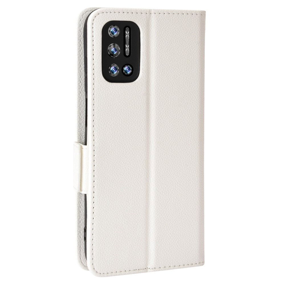 Doogee N40 Pro PU Litchi Leather Flip Cover m. Lommebok - Hvit