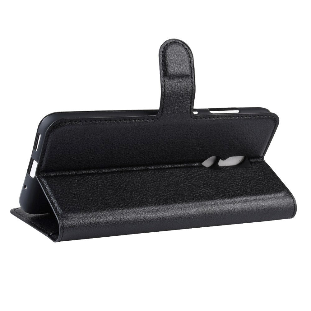 Nokia 3.2 Leather Flip Cover m. Lommebok - Svart