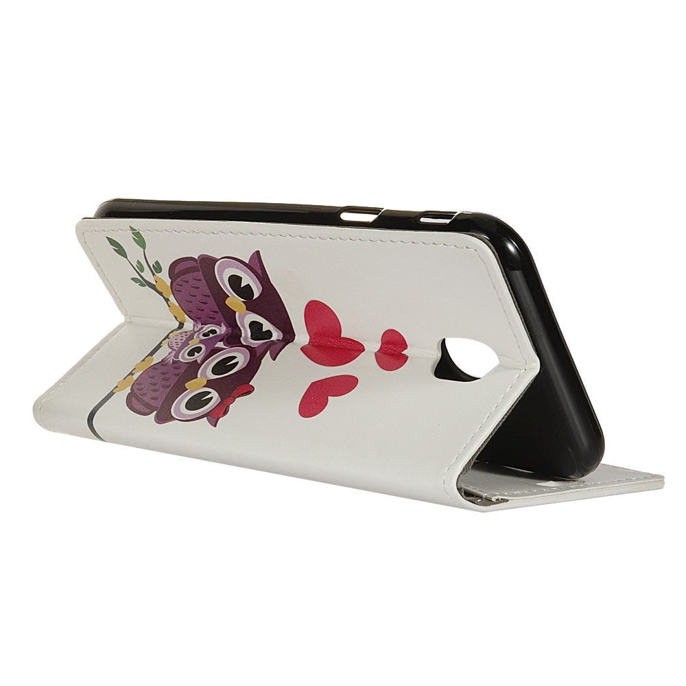 Nokia 2.3 skinndeksel m. Kortholder - Uglefamilie