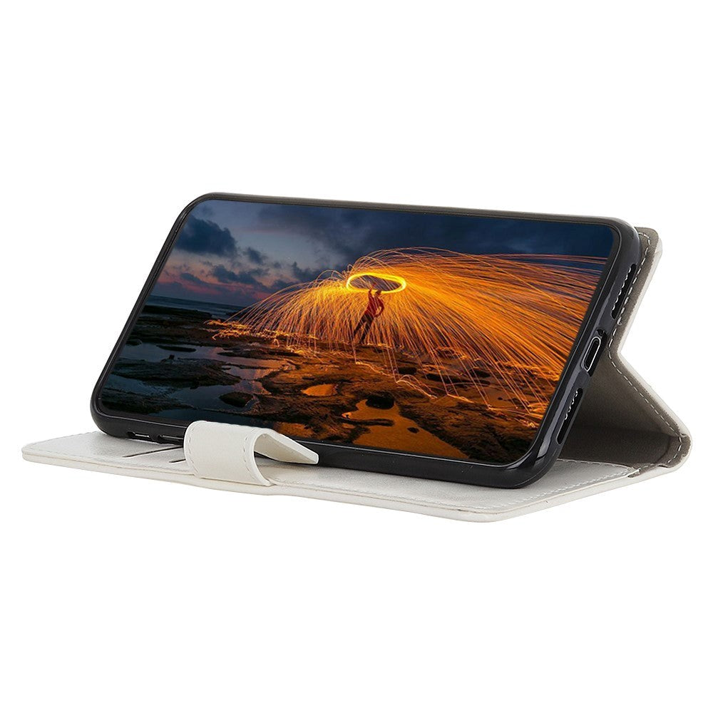 Nokia 1.3 Classic Leather Flip Cover m. Stativ og kortholder - Hvit