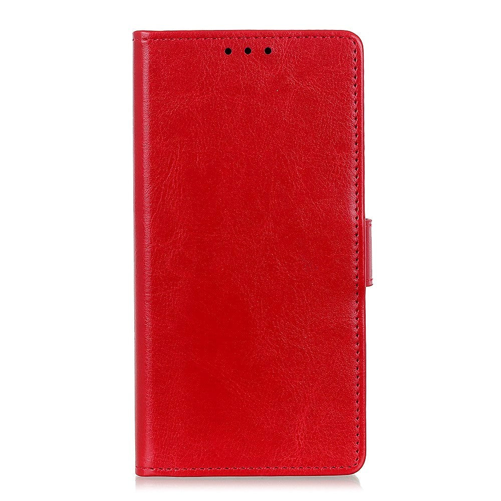 Nokia 1.3 Classic Leather Flip Cover m. Stativ og kortholder - rød