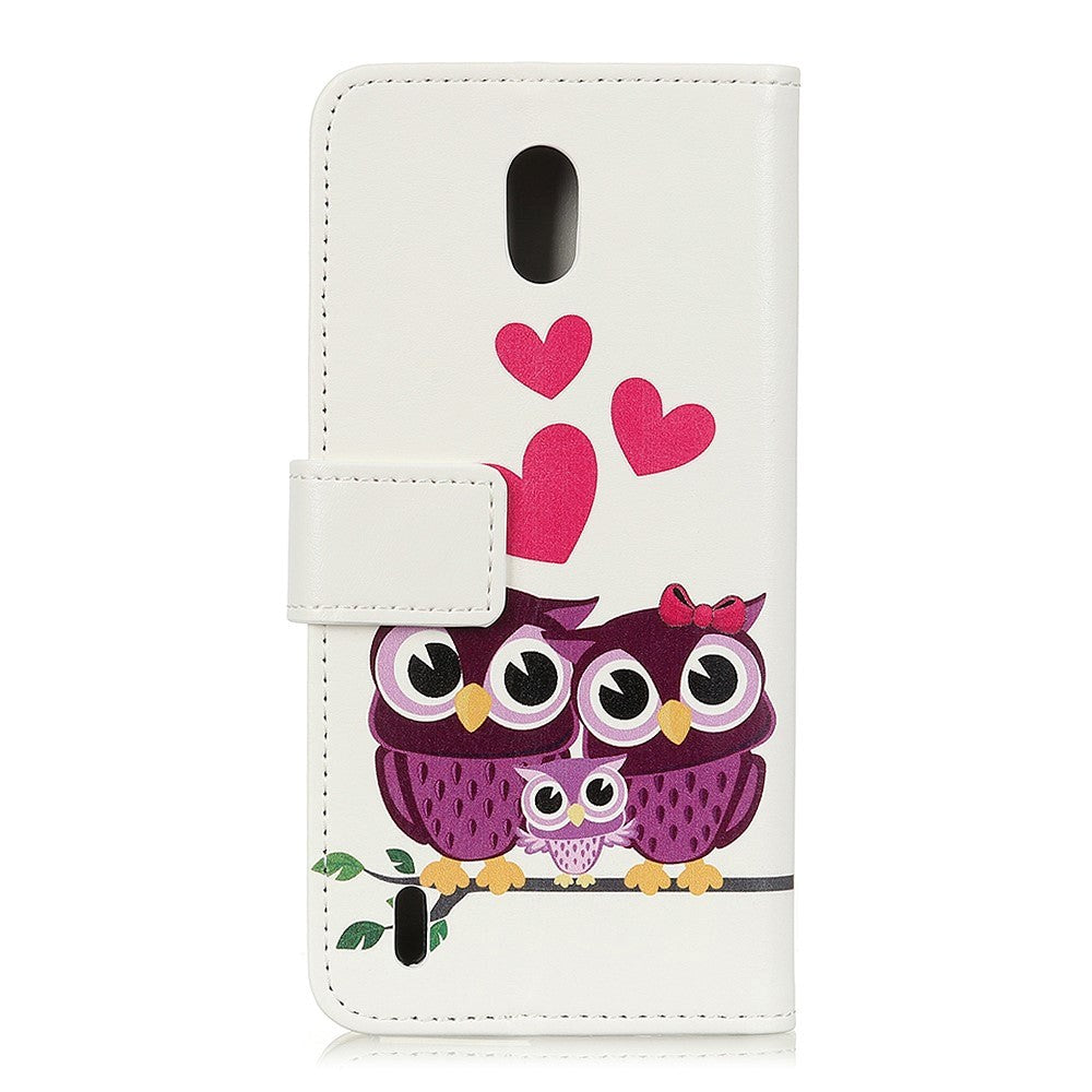 Nokia 1.3 skinndeksel m. Lommebok Owl Family