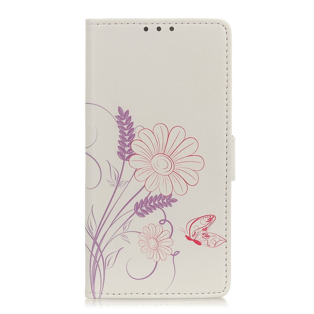 Nokia 5.3 skinndeksel m. Kortholder - Blomster og sommerfugl