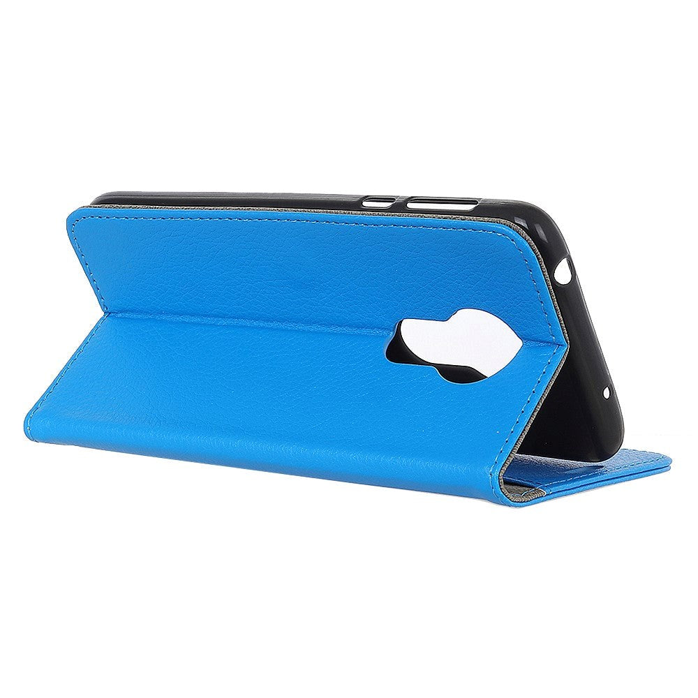 Nokia 5.3 Litchi skinndeksel m. Kortholder - Blå