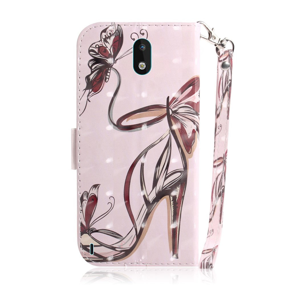 Nokia 1.3 Light Spot Leather Flip Cover - Sandal med høy hæl