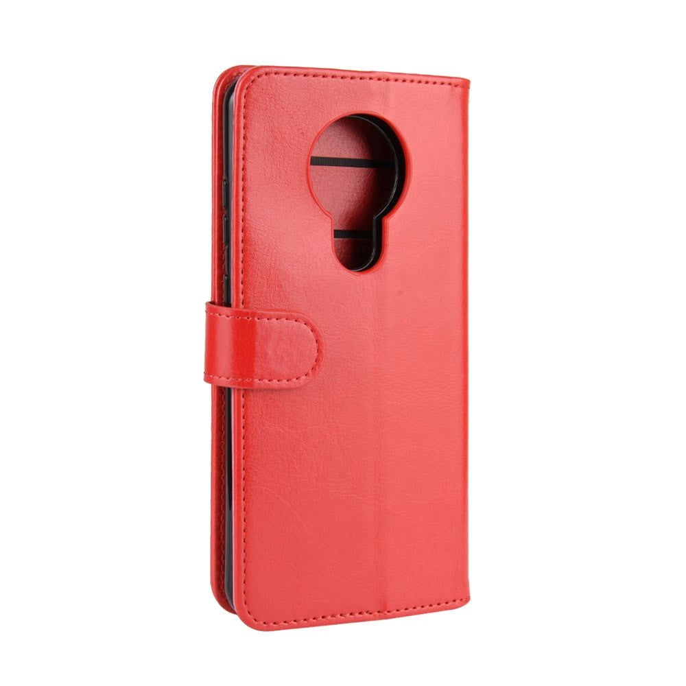 Nokia 5.3 Blankt Læder Cover m. Pung Rød