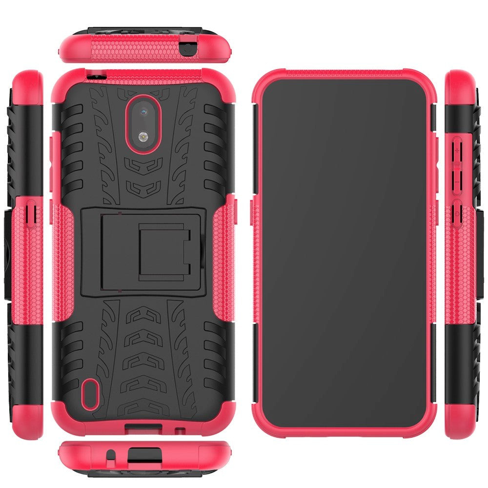 Nokia 1.3 Cool Tire Craftsman Cover m. Stativ - Svart / Rosa