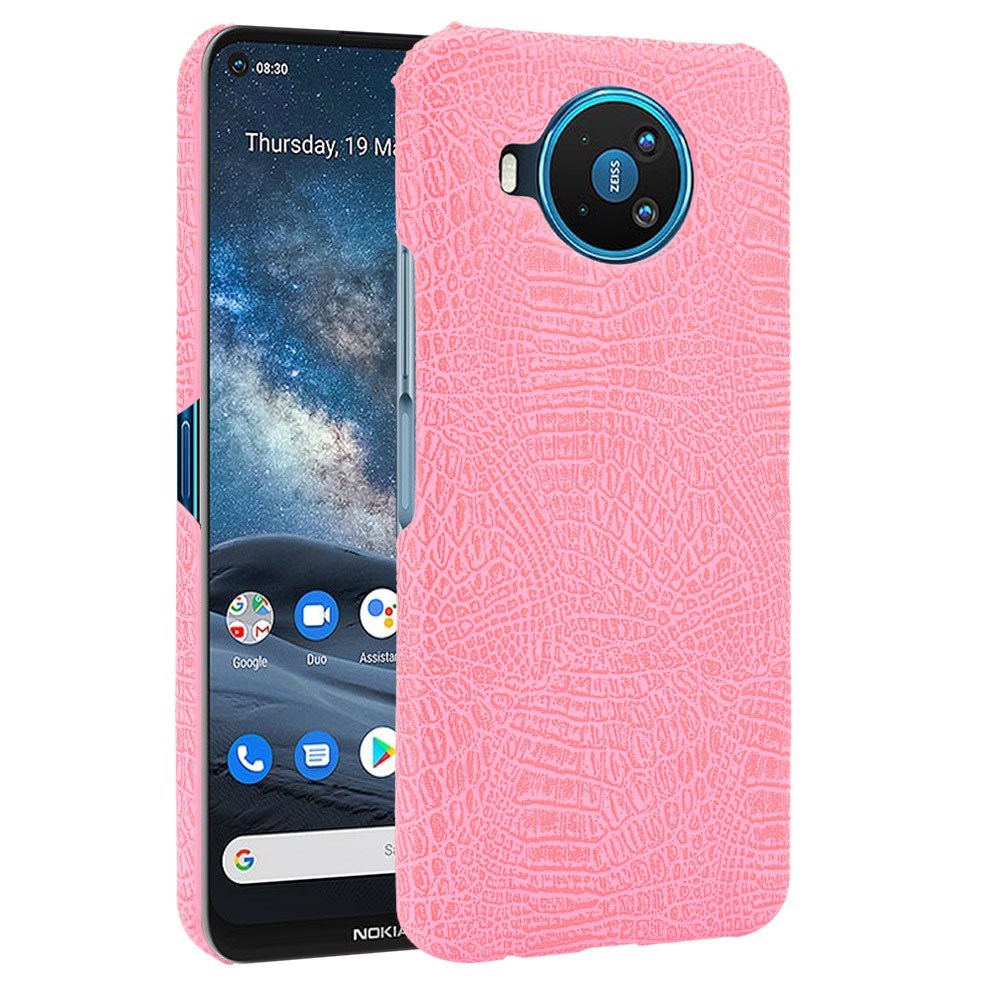 Nokia 8.3 (5G) kunstlær plastdeksel Crocodile Texture - Rosa