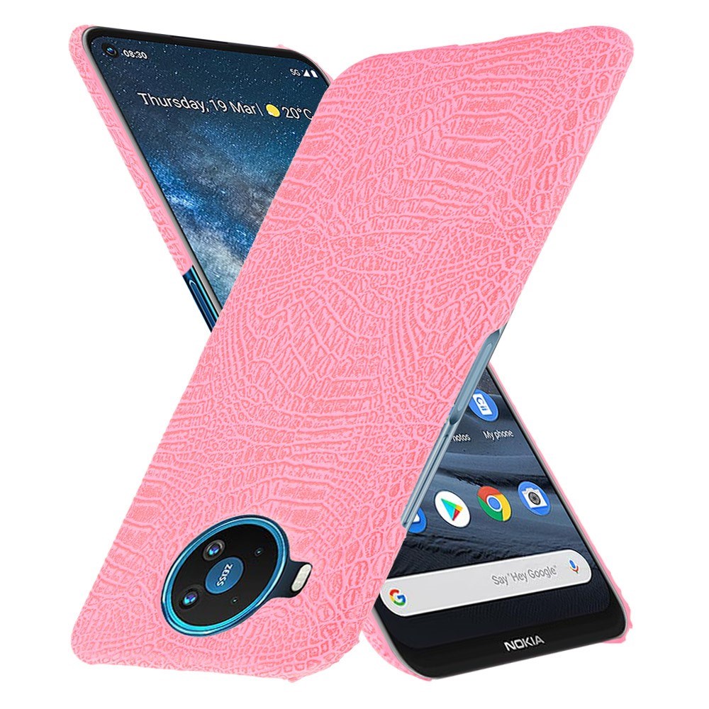 Nokia 8.3 (5G) kunstlær plastdeksel Crocodile Texture - Rosa