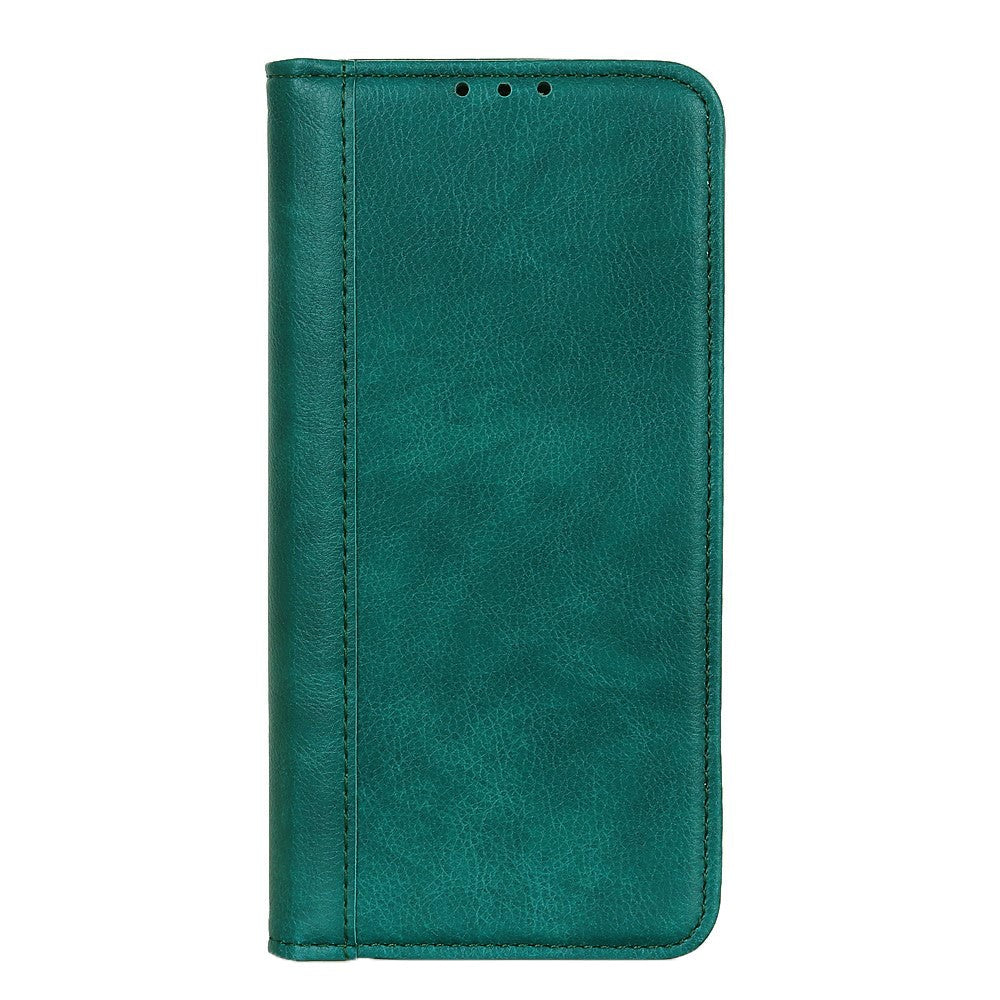 Nokia 3.4 Litchi Texture Leather Cover m. Lommebok - Grønn