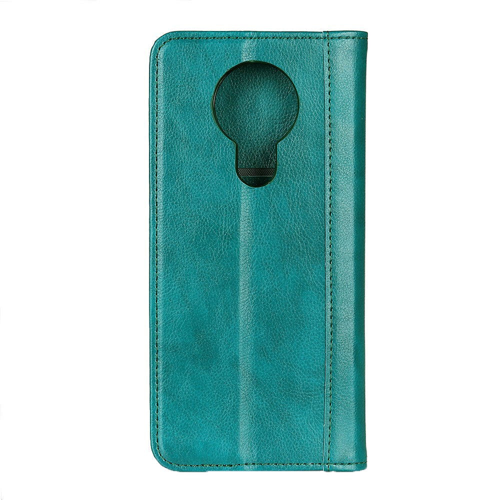 Nokia 3.4 Litchi Texture Leather Cover m. Lommebok - Grønn