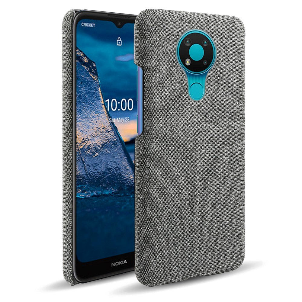 Nokia 3.4 Stoffdekket plastbakdeksel - mørkegrå
