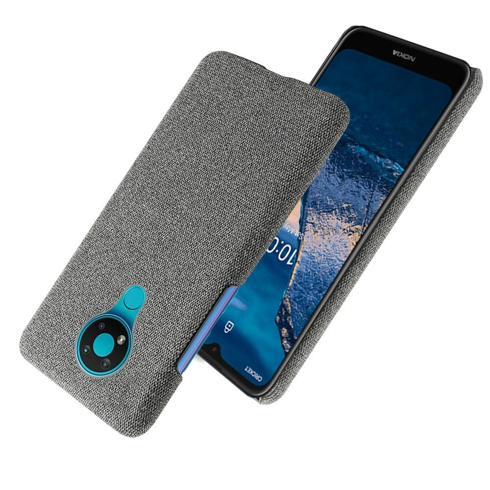 Nokia 3.4 Stoffdekket plastbakdeksel - mørkegrå