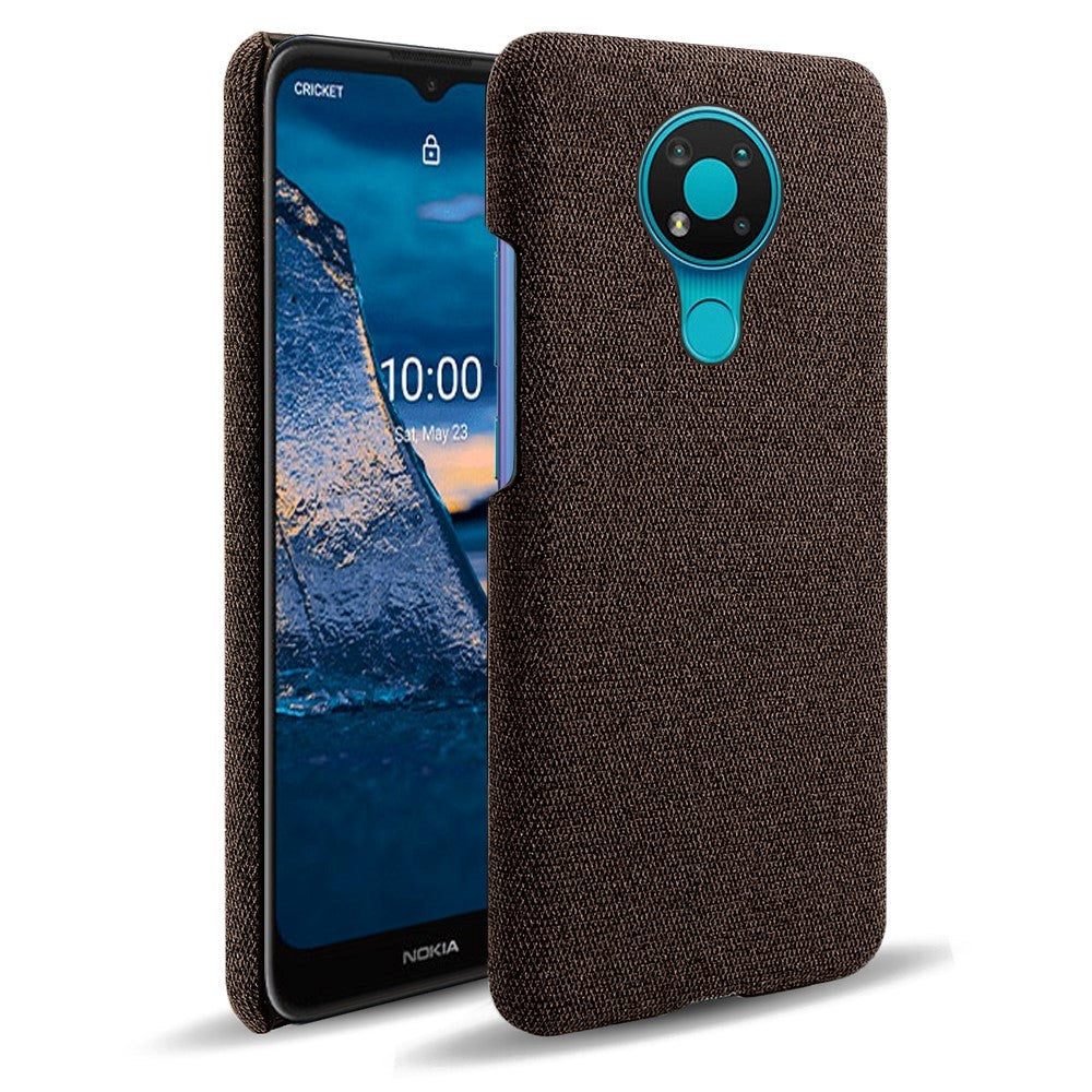 Nokia 3.4 Stoffdekket plastbakdeksel - brun
