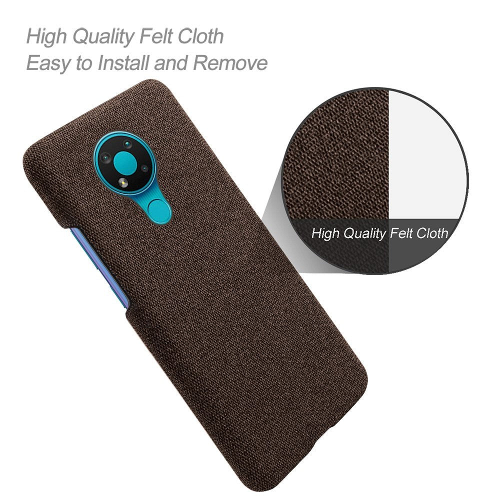 Nokia 3.4 Stoffdekket plastbakdeksel - brun