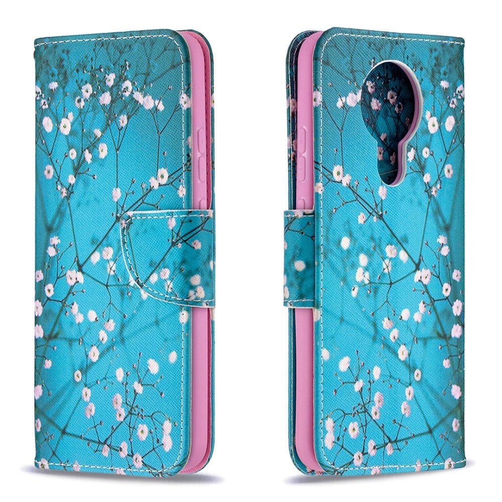 Nokia 3.4 skinndeksel m. Lommebok - Blomstermotiv