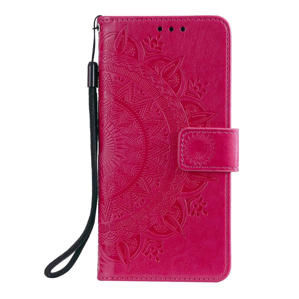 Nokia 2.4 Leather Flip Cover - Mandala Pattern Rose