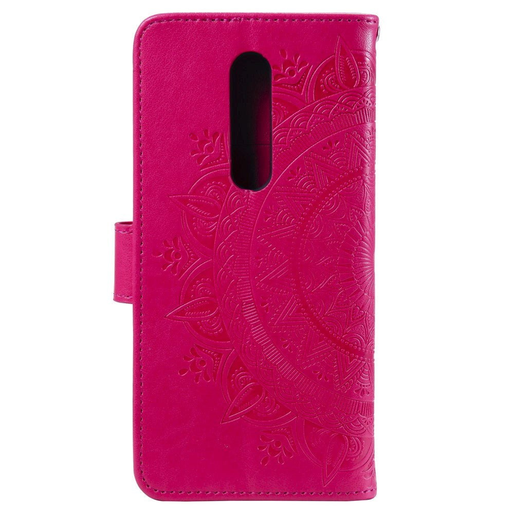 Nokia 2.4 Leather Flip Cover - Mandala Pattern Rose