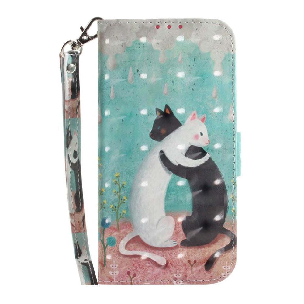 Nokia 3.4 skinnende flipdeksel m. Lommebok - Katter