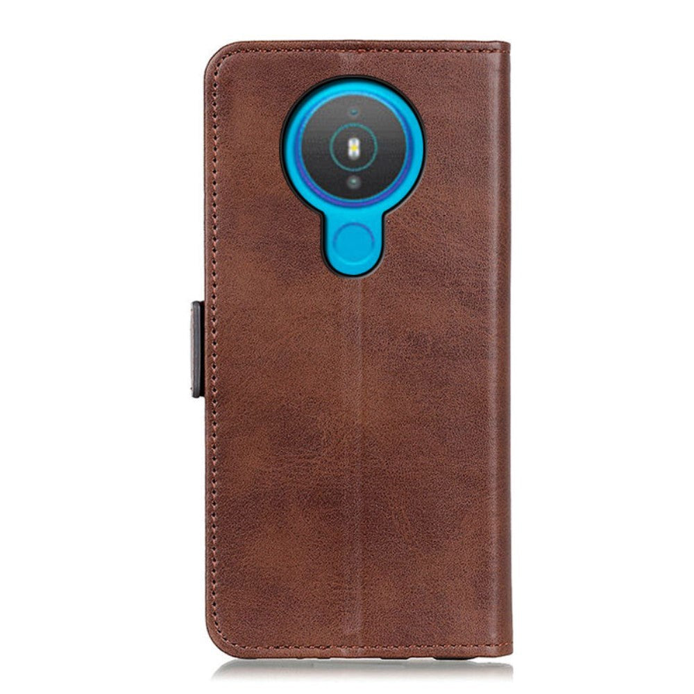 Nokia 1.4 Soft Leather Flip Cover m. Lommebok - Mørkebrun