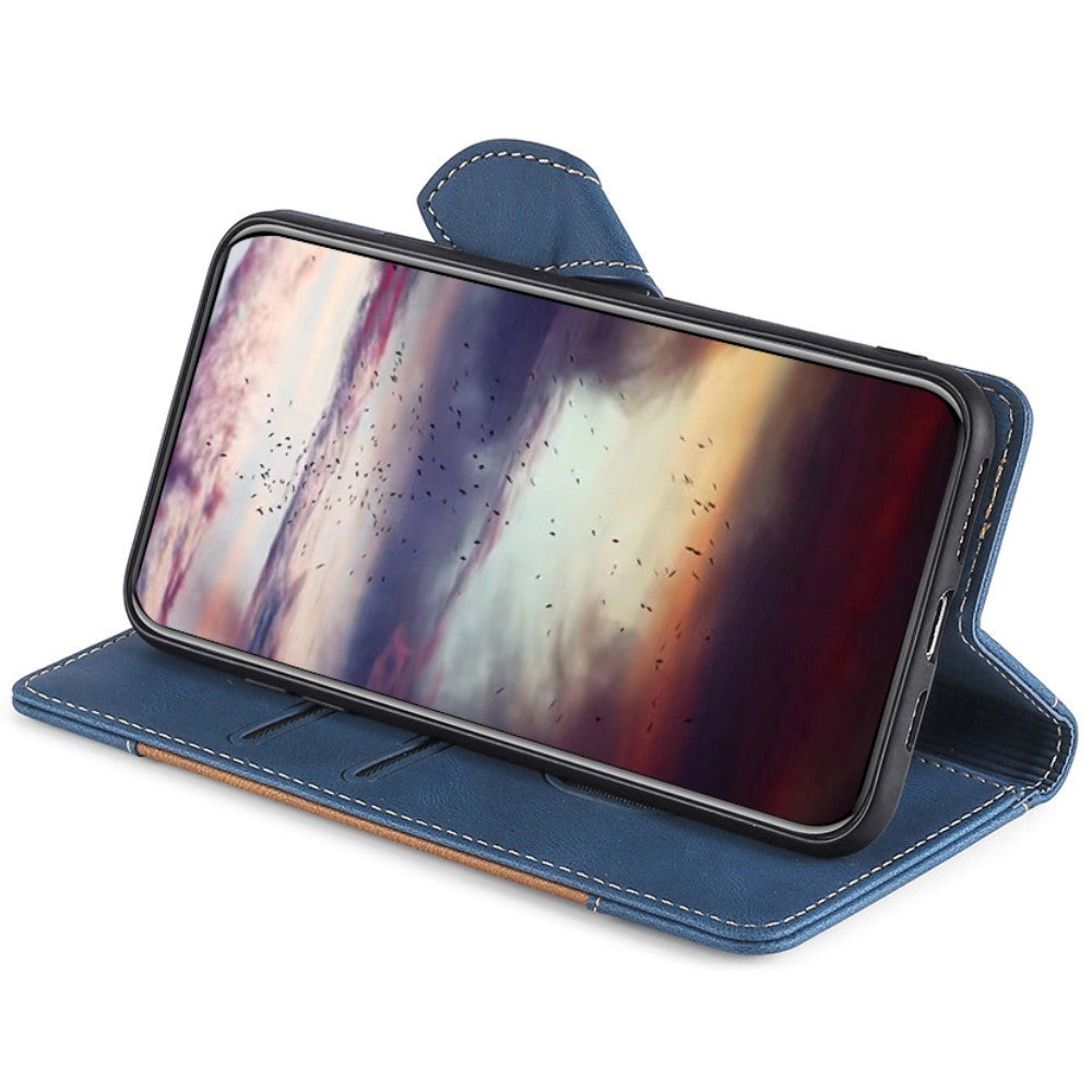 Nokia 1.4 Rustikk Tofarget Leather Flip Cover m. Lommebok - Blå / Brun