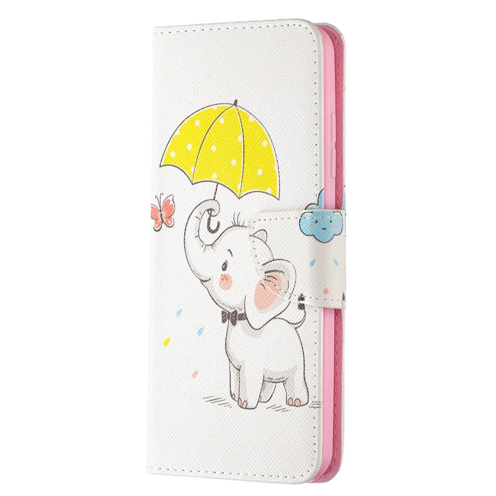 Nokia 1.4 Leather Flip Cover m. Lommebok - Elefant med paraply