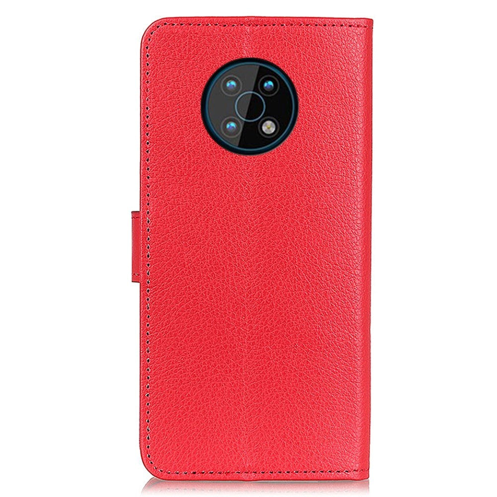 Nokia G50 Litchi Leather Flip Cover m. Lommebok - Rød