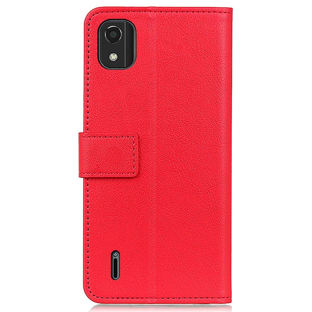 Nokia C2 2nd Edition PU Leather Flip Cover m. Lommebok - Rød