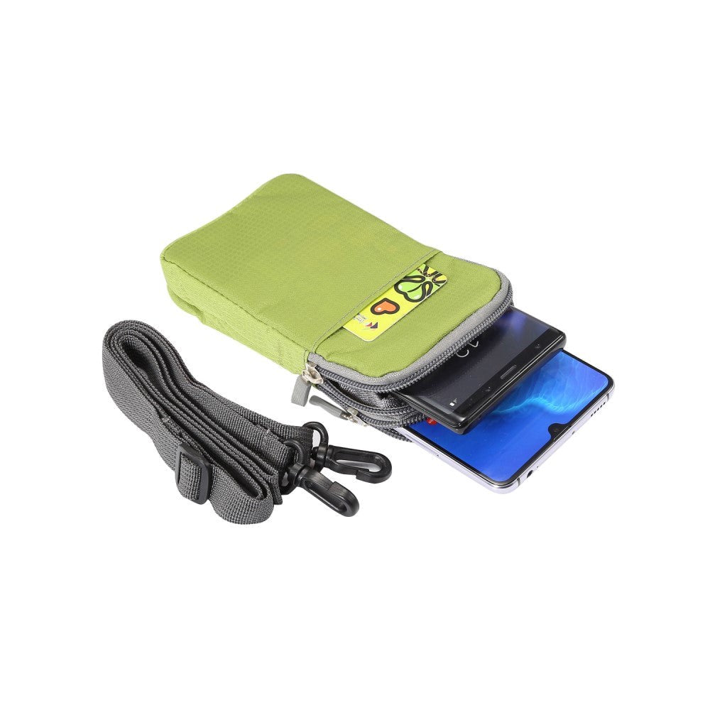 Belteveske for smarttelefoner med karabinkrok og stropp - Grønn
