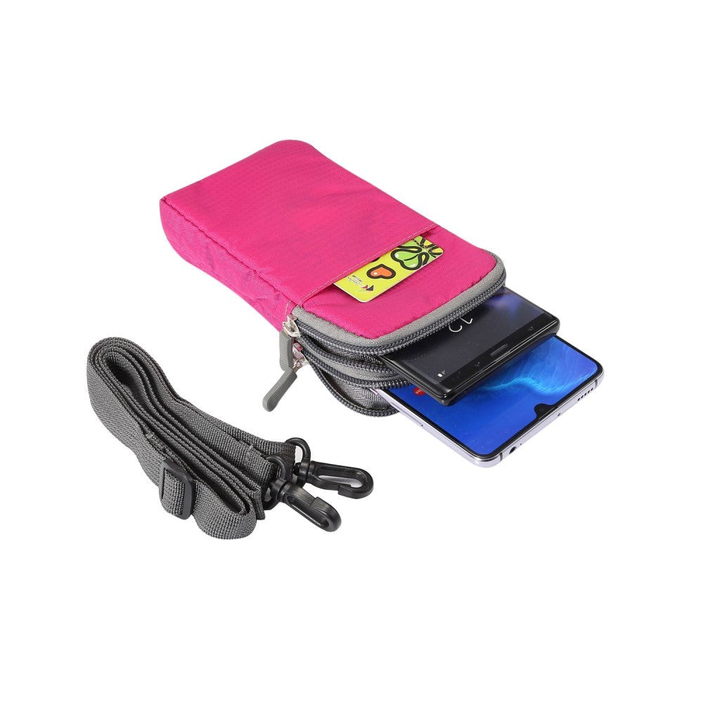 Belteveske for smarttelefoner etc. Karabinkrok & stropp - Lilla