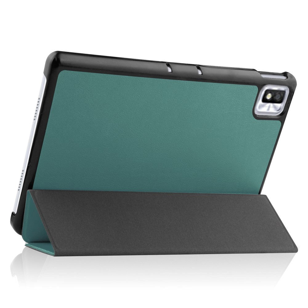 TCL Tab 10S Tri-Fold Leather Flip Cover - Grønn