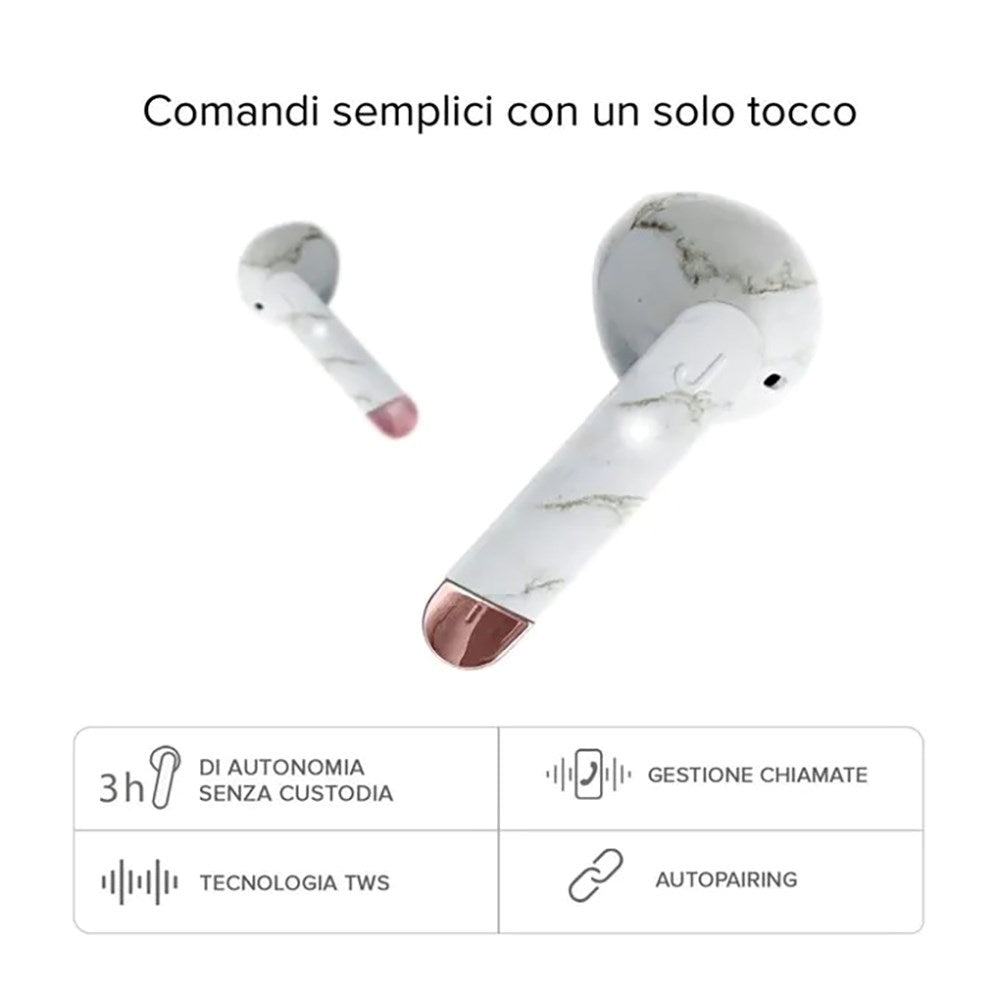 Jaz Hoox True Wireless Bluetooth In-Ear-hodetelefoner - Rose gull / Marmor