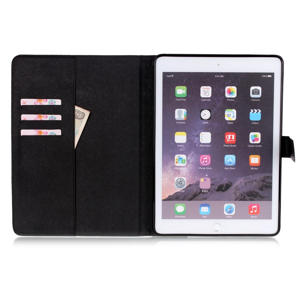 iPad Air 2 deksel m. Stativ og kortholder "Don't Touch My Pad" - Svart
