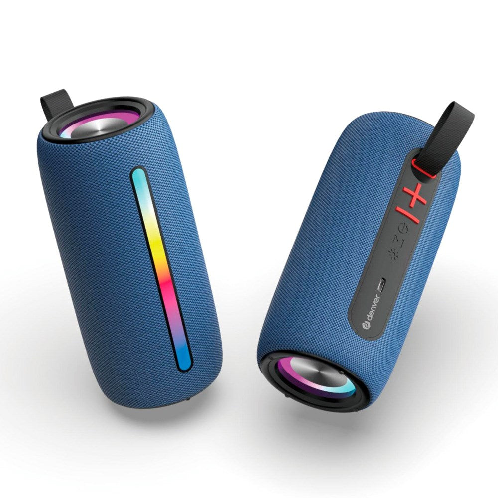 Denver Trådløs Bluetooth Højtaler - Indbygget Dynamisk Lysfunktion - Blå